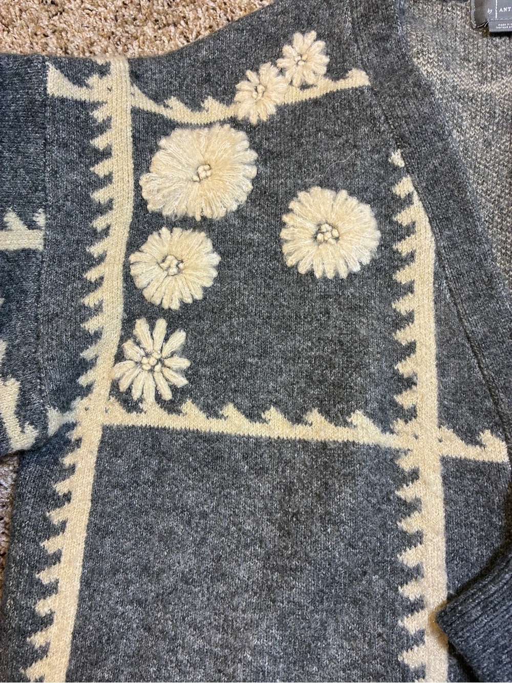 By Anthropologie Catherine Embroidered Floral Open Knit Cardigan - Picture 5 of 14